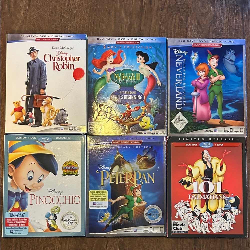 Disney Blu-ray and DVD Set with Colorful Covers